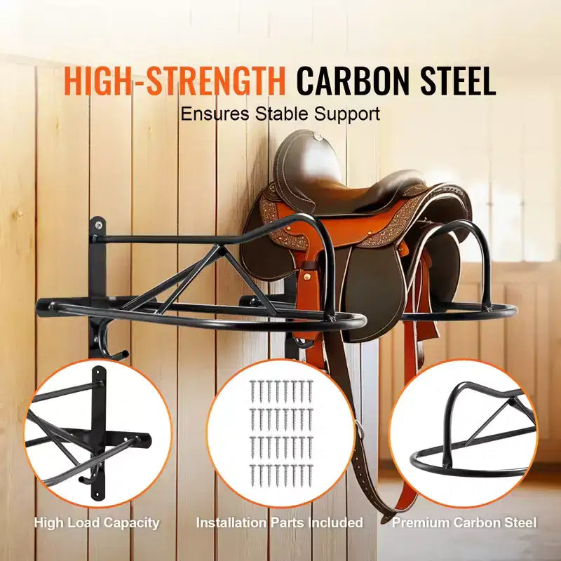 Wall Mount Saddle Rack, 8 Packs Horse Saddle Rack with Pad Bar, Portable Saddle Stand for English & Western Saddle