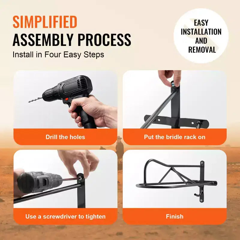 Wall Mount Saddle Rack, 8 Packs Horse Saddle Rack with Pad Bar, Portable Saddle Stand for English & Western Saddle