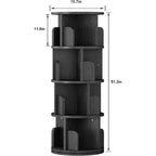360 Degree Rotating Bookcase,4 Tier White Wooden Bookcase,51.2 Inch,Floor Standing Small Corner Storage Shelf,Bedroom,Living Room