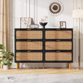 Garvee Rattan 6-Drawer Dresser for Bedroom, Large Wooden Chest with Deep Drawers, Wide Top Storage for Closet, Living Room, Hallway