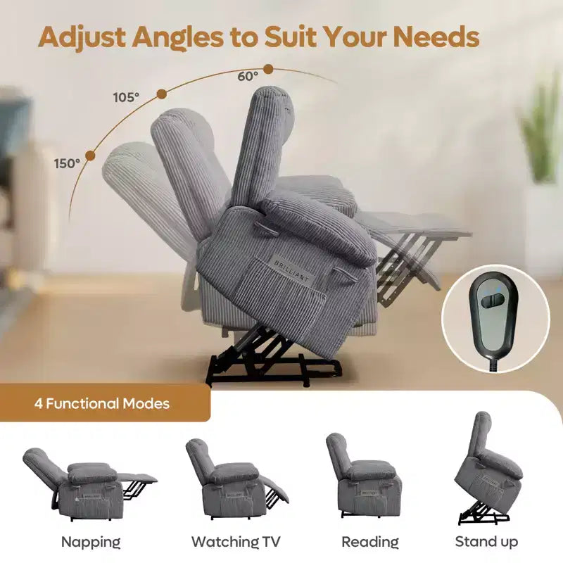 Massage Recliners for Elderly, Power Lift Recliner Chair with Heat and Vibration for Living Room