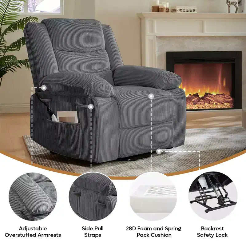 Massage Recliners for Elderly, Power Lift Recliner Chair with Heat and Vibration for Living Room