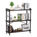 VEVOR Metal Bookshelf, 3-Tier Industrial Bookshelf, Small Rustic Storage Display Bookcase with Open Shelves, Freestanding Display Vintage Shelving