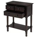 Narrow Console Table, Slim Sofa Table with Three Storage Drawers and Bottom Shelf (Espresso)