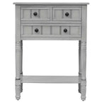 Narrow Console Table, Slim Sofa Table with Three Storage Drawers and Bottom Shelf (Espresso)