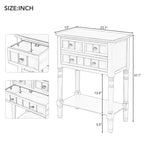 Narrow Console Table, Slim Sofa Table with Three Storage Drawers and Bottom Shelf (Espresso)