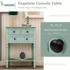 Narrow Console Table, Slim Sofa Table with Three Storage Drawers and Bottom Shelf (Espresso)