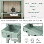 Narrow Console Table, Slim Sofa Table with Three Storage Drawers and Bottom Shelf (Espresso)