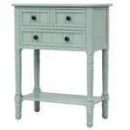 Narrow Console Table, Slim Sofa Table with Three Storage Drawers and Bottom Shelf (Espresso)