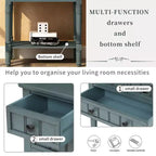 Narrow Console Table, Slim Sofa Table with Three Storage Drawers and Bottom Shelf (Espresso)