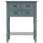 Narrow Console Table, Slim Sofa Table with Three Storage Drawers and Bottom Shelf (Espresso)