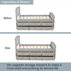 Twin Size Platform Bed with 6 Drawers