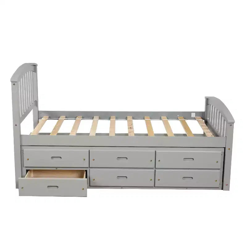 Twin Size Platform Bed with 6 Drawers