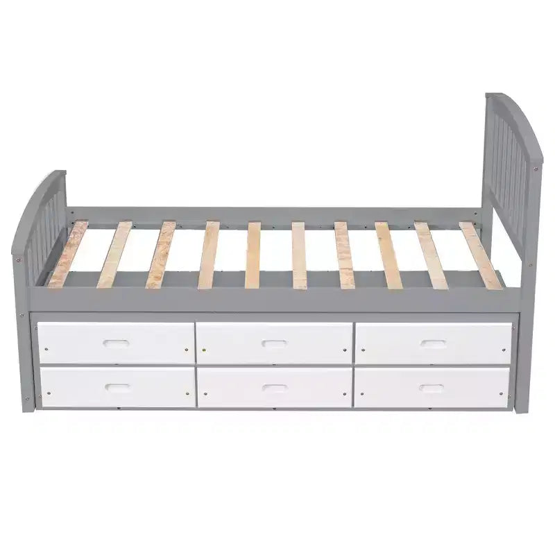 Twin Size Platform Bed with 6 Drawers