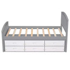 Twin Size Platform Bed with 6 Drawers