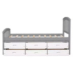 Twin Size Platform Bed with 6 Drawers