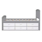 Twin Size Platform Bed with 6 Drawers