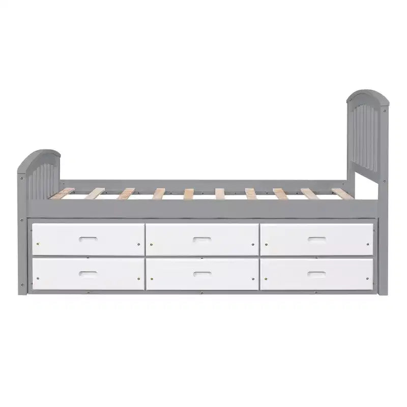 Twin Size Platform Bed with 6 Drawers