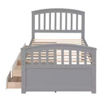 Twin Size Platform Bed with 6 Drawers