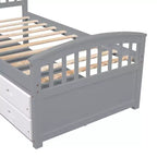 Twin Size Platform Bed with 6 Drawers