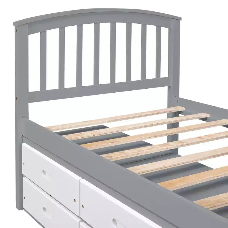 Twin Size Platform Bed with 6 Drawers