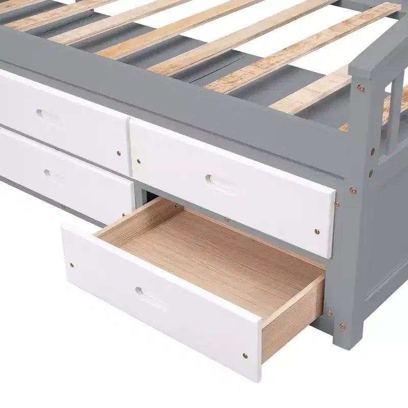 Twin Size Platform Bed with 6 Drawers