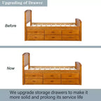 Twin Size Platform Bed with 6 Drawers