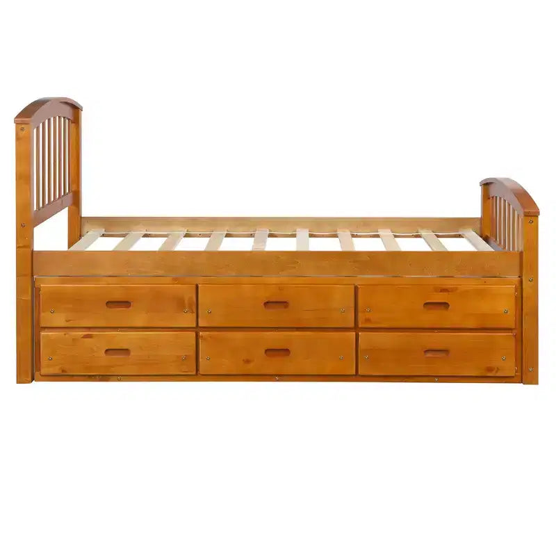 Twin Size Platform Bed with 6 Drawers