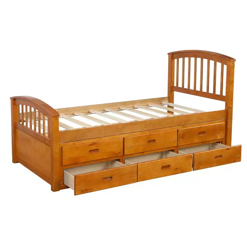 Twin Size Platform Bed with 6 Drawers
