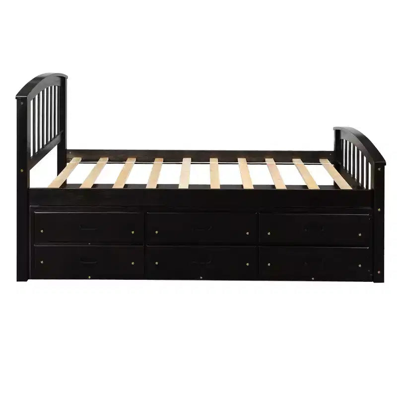 Twin Size Platform Bed with 6 Drawers