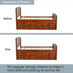 Twin Size Platform Bed with 6 Drawers