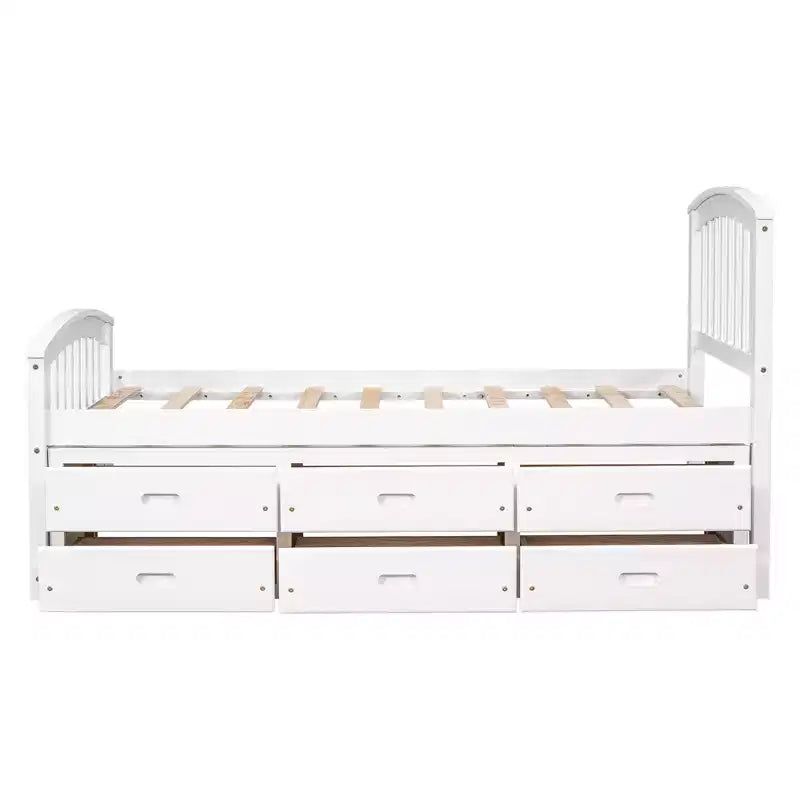 Twin Size Platform Bed with 6 Drawers