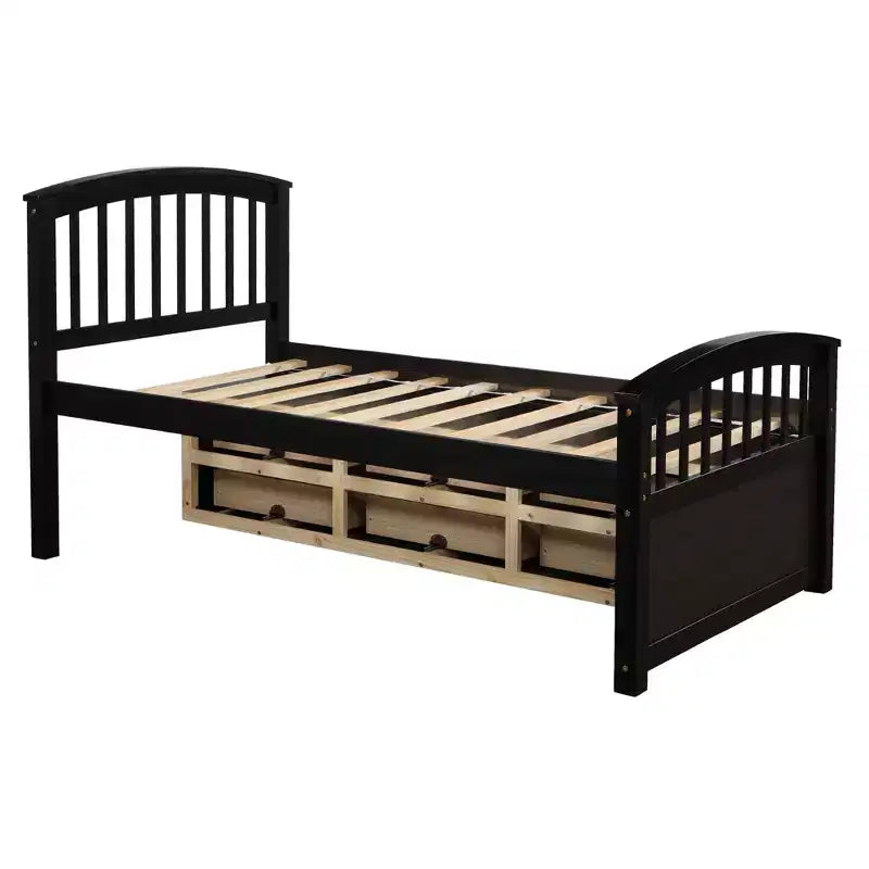 Twin Size Platform Bed with 6 Drawers