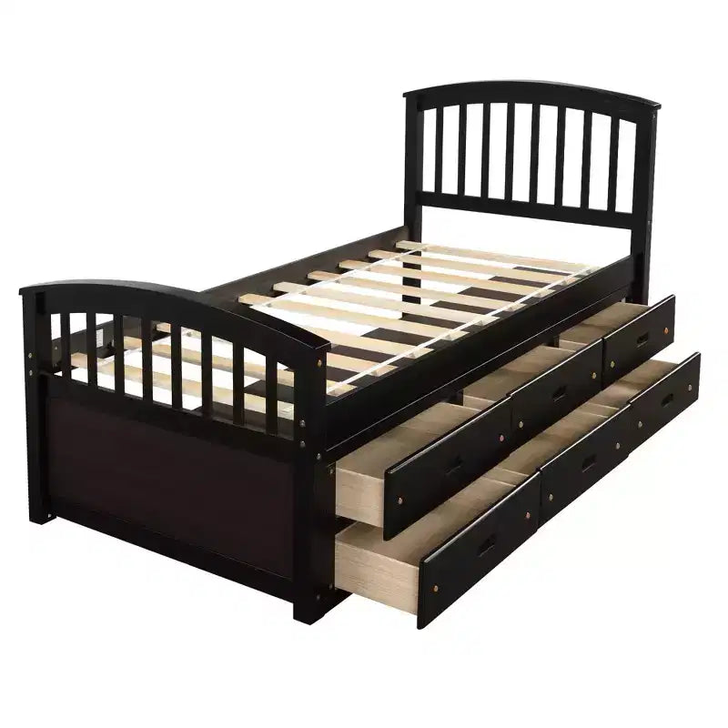 Twin Size Platform Bed with 6 Drawers