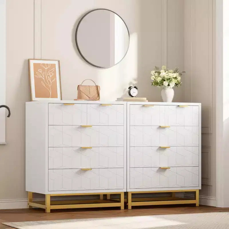 Five-Drawer Dresser with Metal Legs
