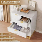 Five-Drawer Dresser with Metal Legs