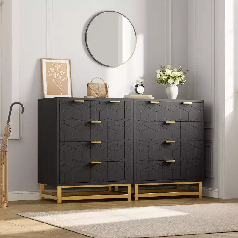 Five-Drawer Dresser with Metal Legs