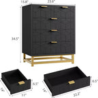 Five-Drawer Dresser with Metal Legs