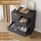 Five-Drawer Dresser with Metal Legs