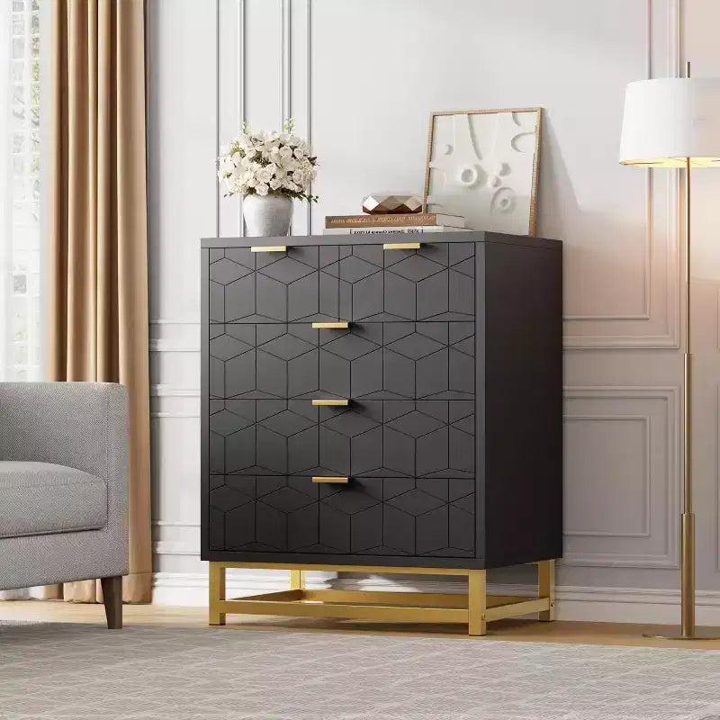 Five-Drawer Dresser with Metal Legs