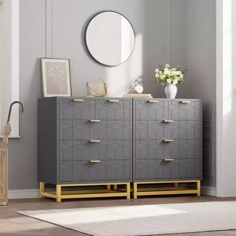 Five-Drawer Dresser with Metal Legs