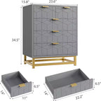 Five-Drawer Dresser with Metal Legs