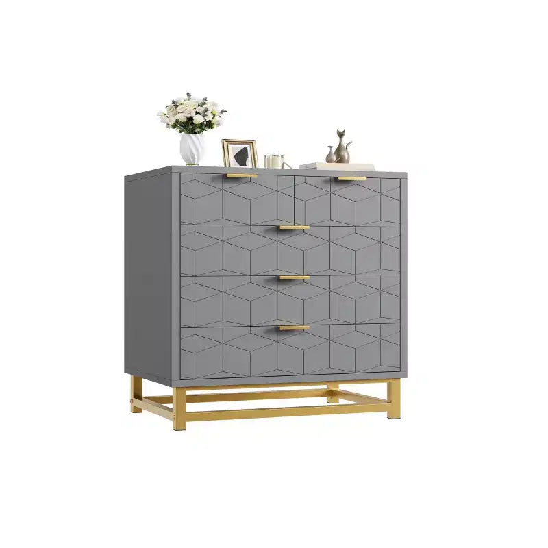 Five-Drawer Dresser with Metal Legs