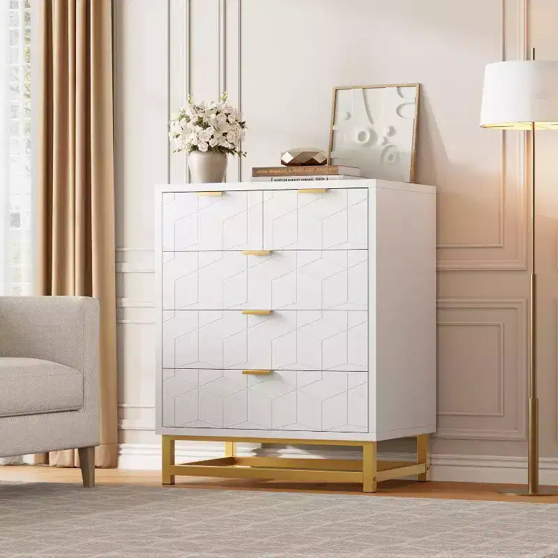 Five-Drawer Dresser with Metal Legs