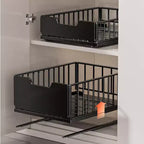 Pull Out Kitchen Cabinets Organizer, Pantry Pull Out Shelves, Metal Slide Out Storage Drawers No Drill Slide Out Drawers for Cabinets Bathroom