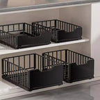 Pull Out Kitchen Cabinets Organizer, Pantry Pull Out Shelves, Metal Slide Out Storage Drawers No Drill Slide Out Drawers for Cabinets Bathroom