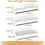 Extendable Drawer Kitchen, No Drilling or Nailing Required Storage Shelves, 3 Sizes Extendable Drawer Organizer for Kitchen, Pantry
