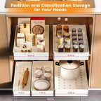 Extendable Drawer Kitchen, No Drilling or Nailing Required Storage Shelves, 3 Sizes Extendable Drawer Organizer for Kitchen, Pantry