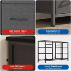 TV Stand for 55'' TV with Power Outlet, Entertainment Center, Dresser with 10 Large Drawers