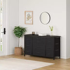 TV Stand for 55'' TV with Power Outlet, Entertainment Center, Dresser with 10 Large Drawers